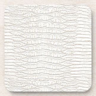 WHITE ALLIGATOR SKIN DESIGN. BEVERAGE COASTER