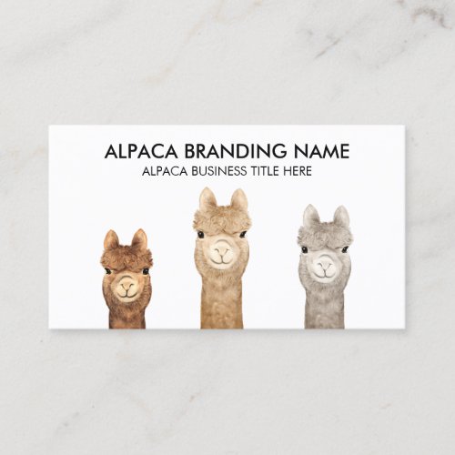 White Alpaca Animal Business Card