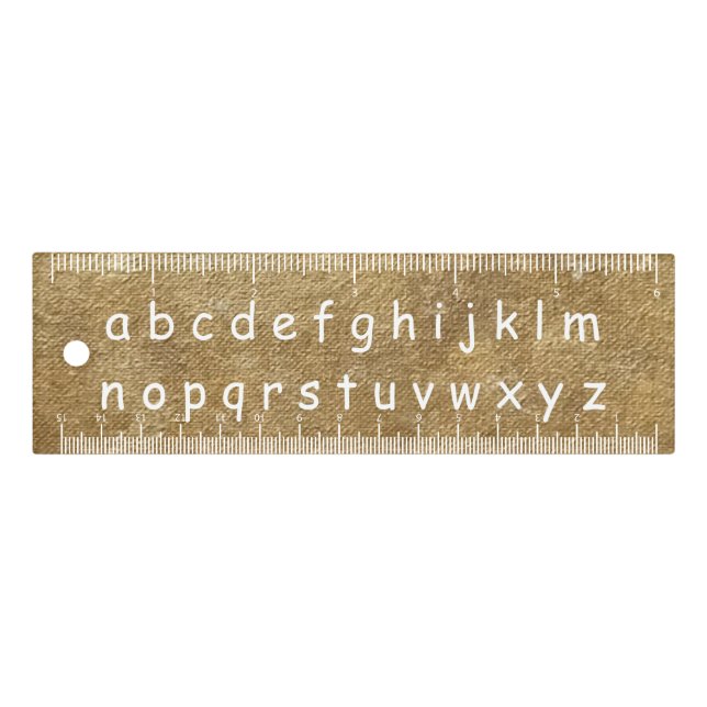 White Alphabet Letters on Gold Blends Rulers (Front)