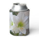 White Amaryllis and Christmas Tree Can Cooler