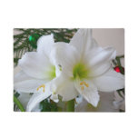 White Amaryllis and Christmas Tree Doormat