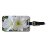 White Amaryllis and Christmas Tree Luggage Tag