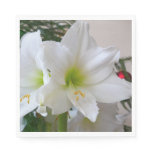 White Amaryllis and Christmas Tree Napkins