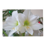 White Amaryllis and Christmas Tree Placemat