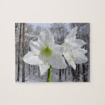 White Amaryllis and Snow I Jigsaw Puzzle