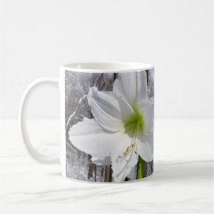 White Amaryllis and Snow II Coffee Mug
