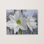 White Amaryllis and Snow II Jigsaw Puzzle