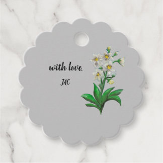 white amazon lily gift tags