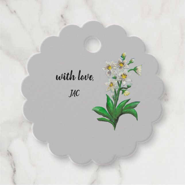 white amazon lily gift tags (Front)