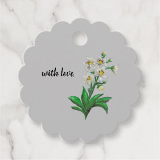 white amazon lily gift tags