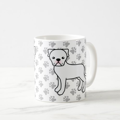 White American Bulldog Cute Cartoon Dog Coffee Mug