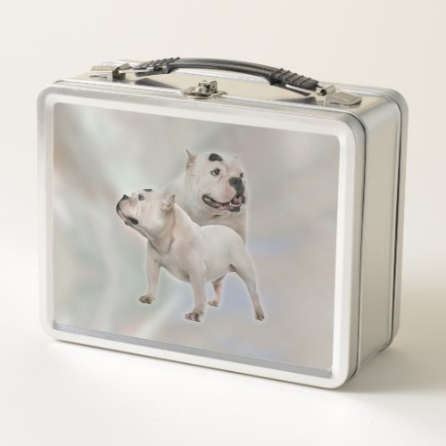 White American Bully Metal Lunch Box