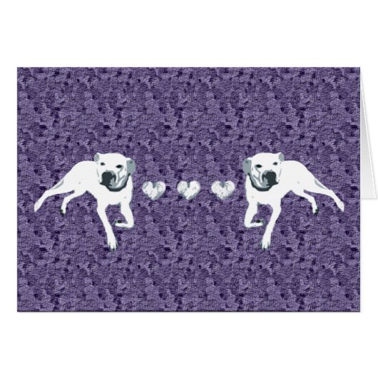 White American Pit Bull with Hearts/purple (Front Horizontal)