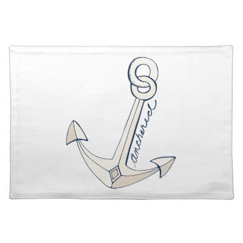 White Anchor Cloth Placemat