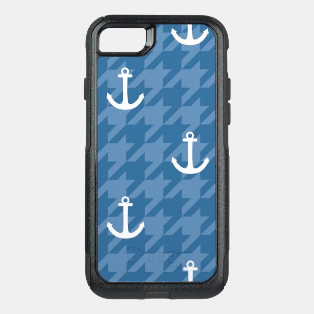 White Anchor Pattern Otterbox iPhone Case (Back)