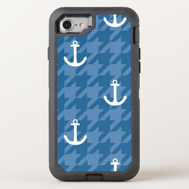 White Anchor Pattern Otterbox iPhone Case (Back)