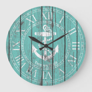 White Anchor Personalize Large Clock