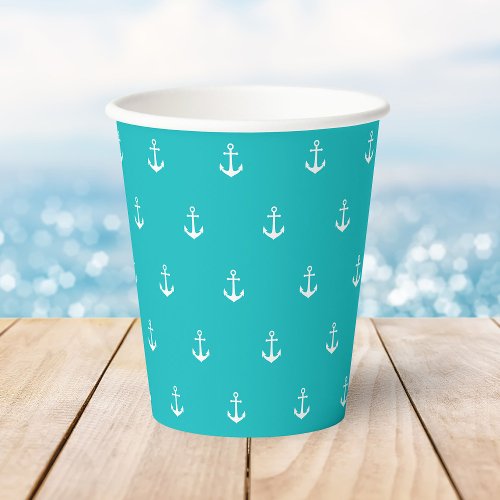 White Anchor with Editable Background Color Paper Cups