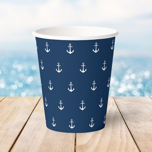 White Anchor with Editable Background Color Paper Cups