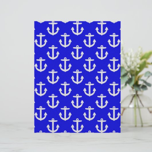 White Anchors On Blue Background (Standing Front)