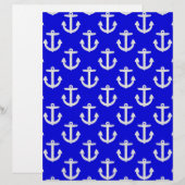 White Anchors On Blue Background (Front/Back)