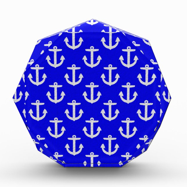 White Anchors On Blue Background Award (Front)