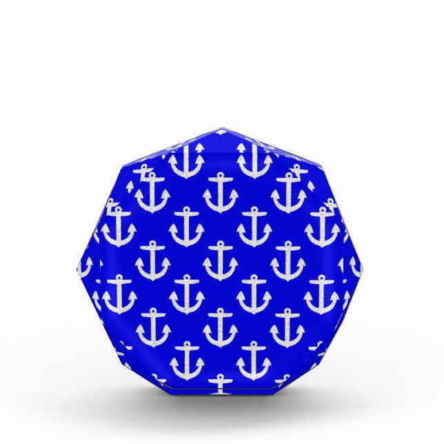 White Anchors On Blue Background Award (Front)