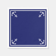 White Anchors on Blue Customizable Cocktail
