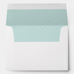 White and Aqua Blue Modern Dots Pattern II Envelope