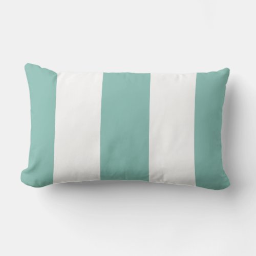 White and Aqua Stripe Pillow