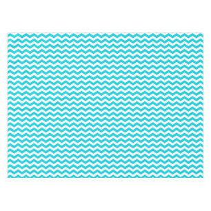 White and Aqua Zig Zag Pattern Tablecloth
