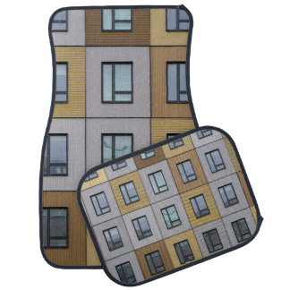 White and beige building windows car floor mat