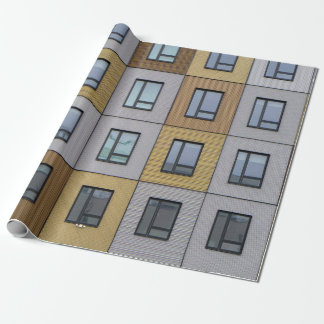 White and beige building windows wrapping paper