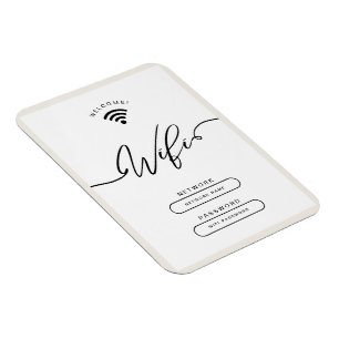 White and Beige Minimalist Simple Wifi Zone  Magnet