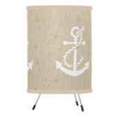 White And Beige Nautical Boat Anchor Tripod Lamp (Right)