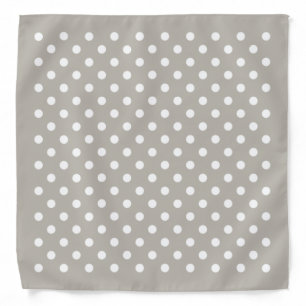 White and beige polka dots bandana