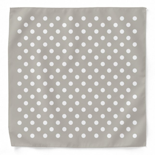 White and beige polka dots bandana (Front)