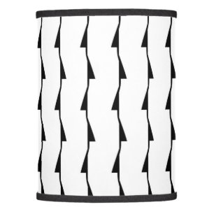White and Black Abstract Curves Lamp Shade
