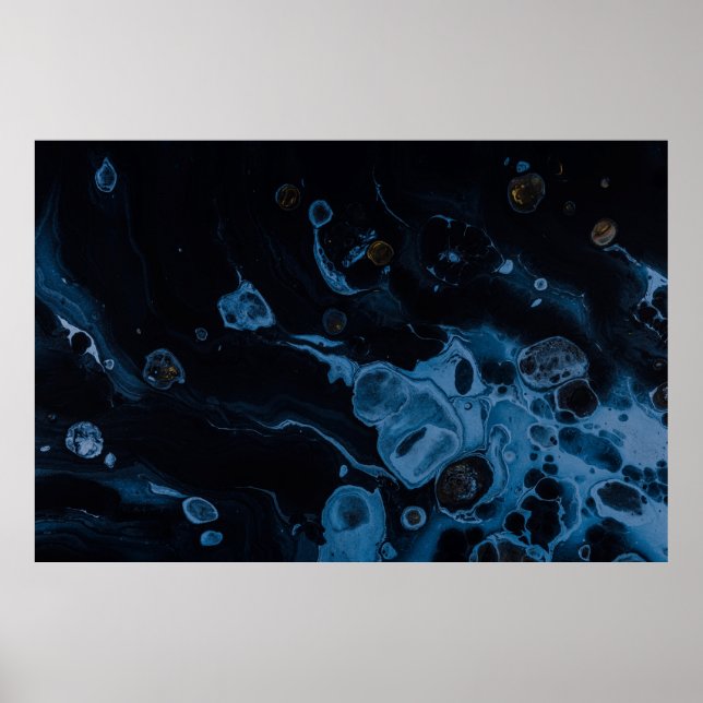 White and black abstract painting poster (Front)