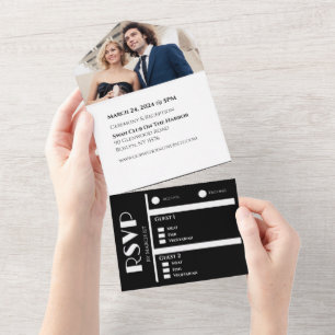 White and Black Affair-Wedding Rings-Photo- All In One Invitation