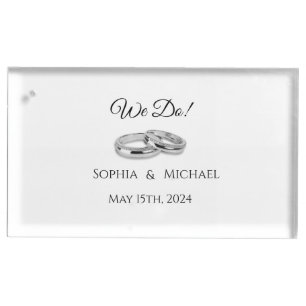 White and Black Affair-Wedding-Rings- Place Card Holder