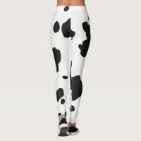 Cow Print Black and White Leggings