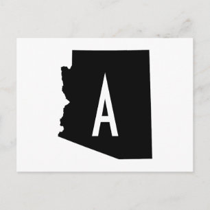 White and Black Arizona Monogram Postcard