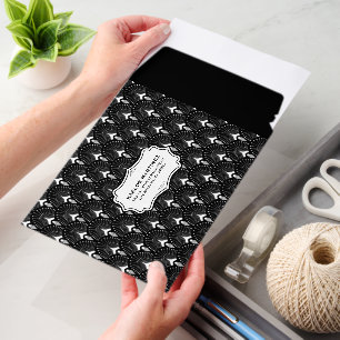 White and Black Art Deco Pattern Envelope Mailers