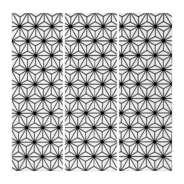 White and Black Art Deco Style Triangles Pattern (Front)