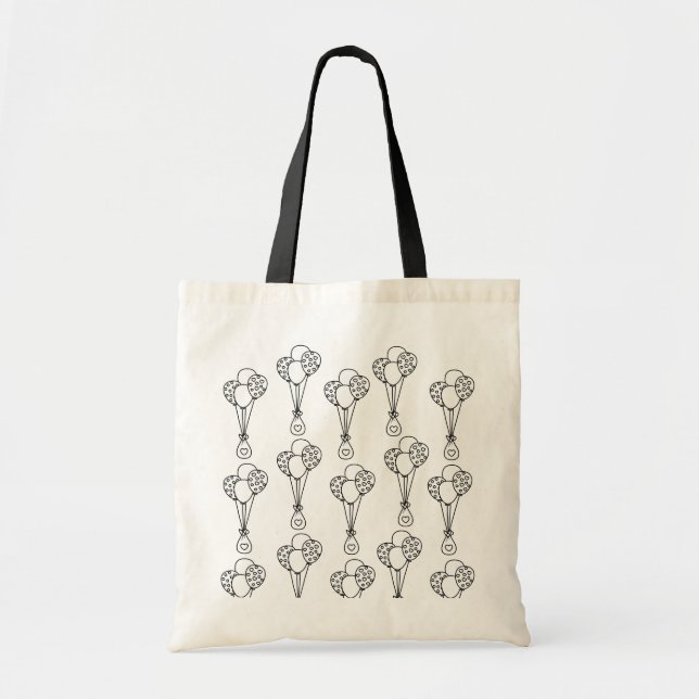 White And Black Balloons Patterns Tote Bag (Front)