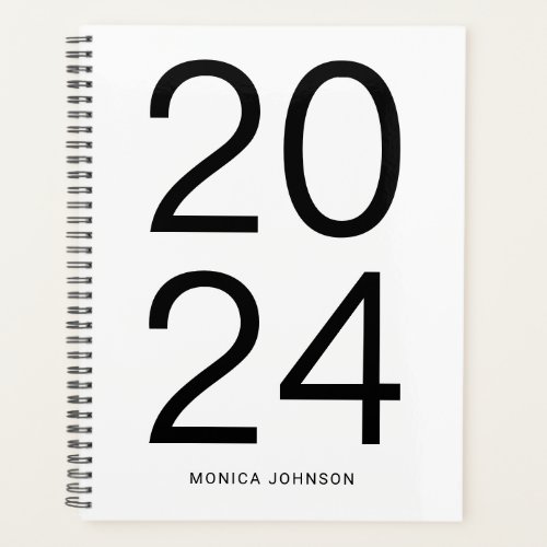 White and Black Big Year 2024 Numbers Planner