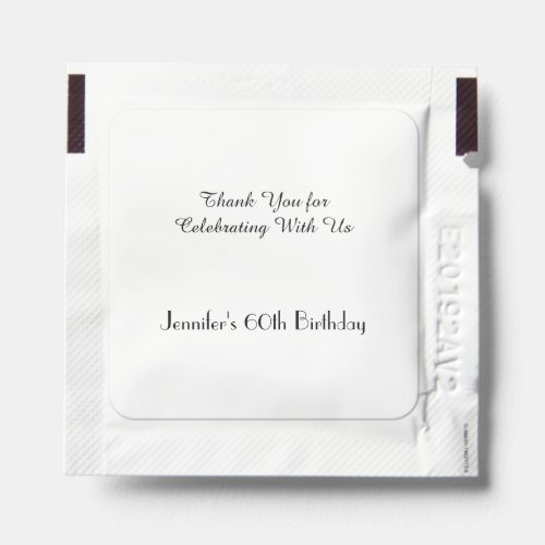White and Black Birthday Party Personalized Name  Hand Sanitizer Packet