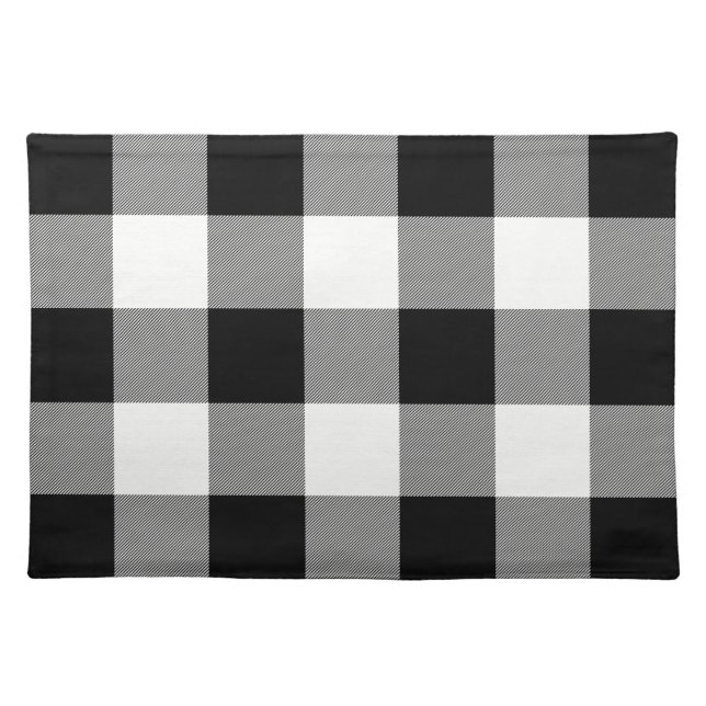 White and Black Buffalo Check - Plaid Place Mat (Front)