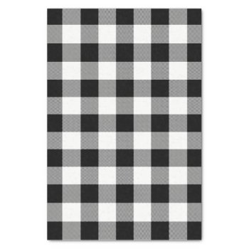White And Black Buffalo Check Plaid - Tissue Paper by Whimzy_Designs at Zazzle